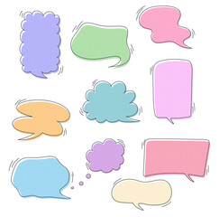 Speech bubble shape illustration set