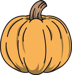 色付きの丸ごとかぼちゃのイラスト