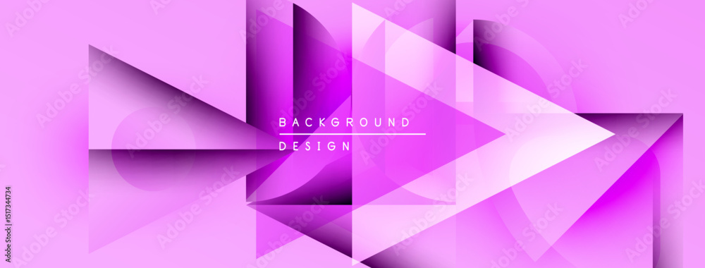Poster Abstract geometric design. Pink, purple gradients create dynamic triangular shapes. Modern background suitable for digital projects.
