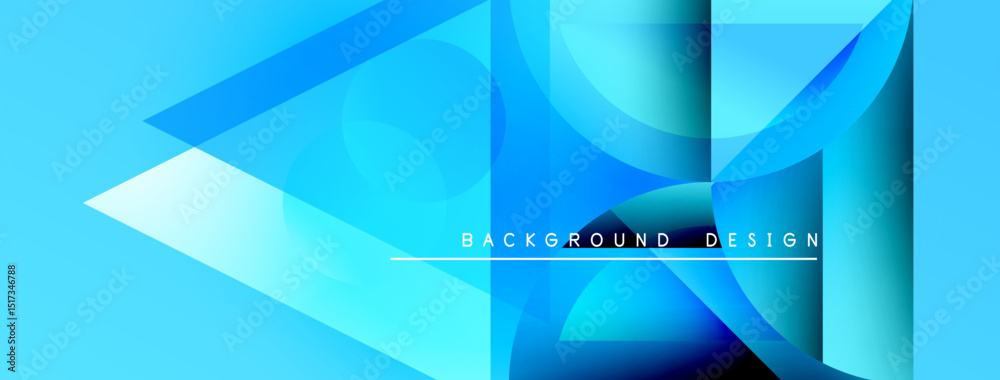 Poster Abstract blue shapes overlap, creating dynamic visual effect. Modern design elements suggest technology, innovation, future concepts.