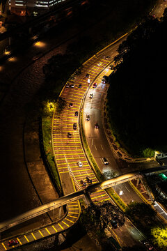 Smart traffic lanes in night city