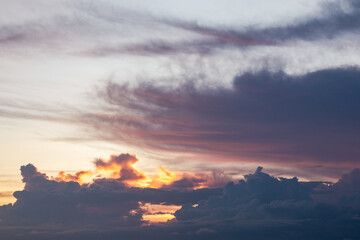 Dramatic Sky with Clouds at Sunset