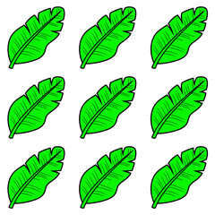 A seamless minimalist banana leaf pattern with simple lines. Perfect for backgrounds, textiles, packaging, and nature or environmental design projects.