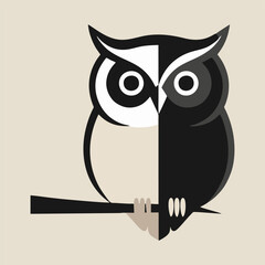 A whimsical vector design of a cheerful owl with oversized eyes and colorful feathers, beautifully contrasted against a pure white backdrop for a playful effect.