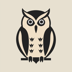 A captivating vector illustration of a majestic owl perched on a branch, featuring intricate details against a crisp white background that emphasizes its elegance.
