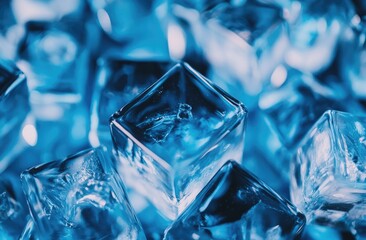 Close-up of many ice cubes