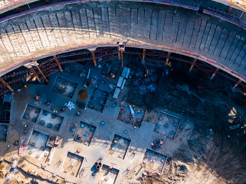 Vertical Aerial View of Construction Site