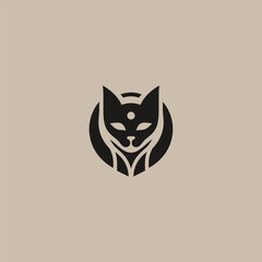 Bastet logo in bold and mystical silhouette design.