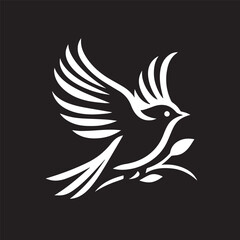 bird logo, editable vector image