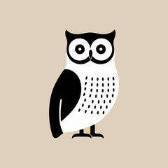 Fototapeta premium An artistic vector depiction of a wise owl with intricate feather details, elegantly set against a pristine white background to highlight its beauty.