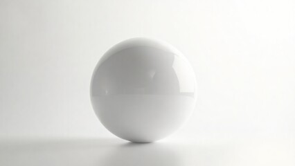 Glossy White Sphere on Minimalist Background for Artistic Display