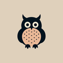 A playful vector artwork of an adorable owl with vibrant colors, sitting on a branch with a white background, perfect for children's themes and educational materials.