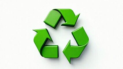 Green Recycling Symbol Icon on a Clean Background for Eco-Friendly Concepts