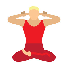 Pranayama Vector Flat Icon Design