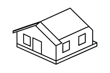 Beautiful Clean isometric view of a ghar vector art illustration