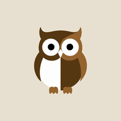 A detailed vector graphic of a proud owl in a majestic pose, highlighted on a white background, symbolizing wisdom and strength in nature.