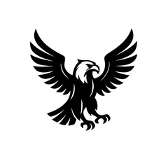 Eagle Logo with Wings Symbol Side View
