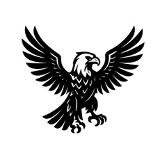 Eagle Logo with Wings Symbol Side View