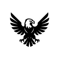 Eagle Logo with Wings Symbol Side View