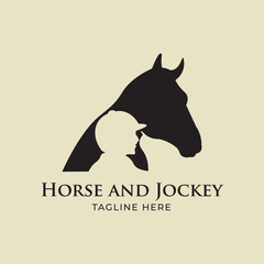 Jockey and horse, perfect for Horse jockey school and stable logo design