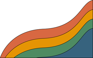 Wave Retro Rainbow Element Set