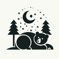 minimal Black bear vector design