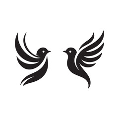 bird logo, editable vector image