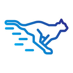 Running cheetah with speed lines