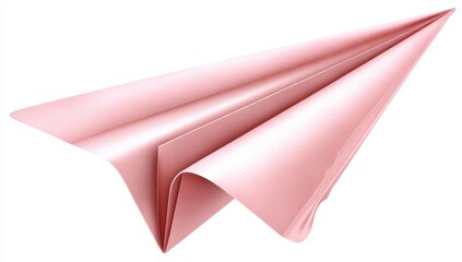 Pink paper airplane, smooth folds (1)