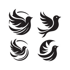bird logo, editable vector image