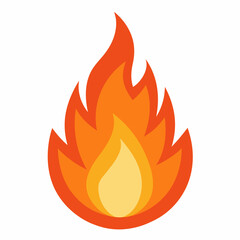 Fire vector on white background	