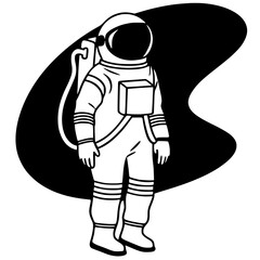Cartoon astronaut silhouette