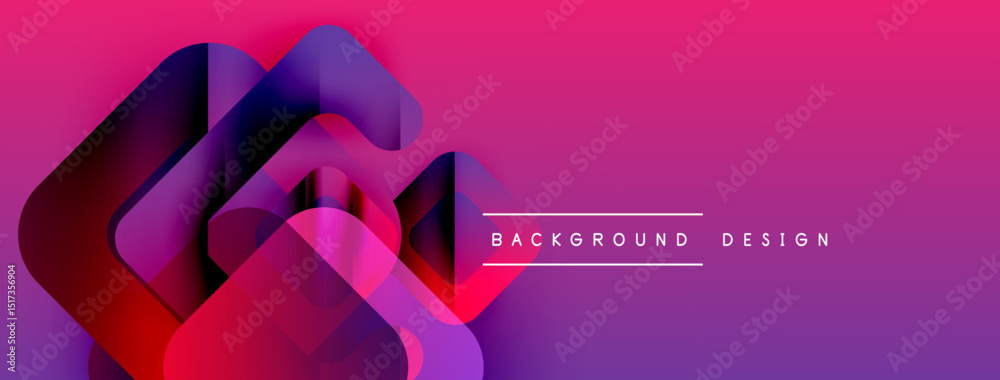 Leinwandbilder Vibrant abstract shapes overlap, creating dynamic pink purple gradient. Modern design element for backgrounds, presentations.