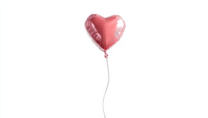 Red heart-shaped balloon on white