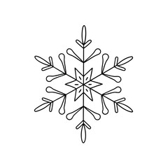 Minimalist Snowflake Border Vector Line Drawing for Design