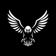 Eagle Logo with Wings Symbol Front View
