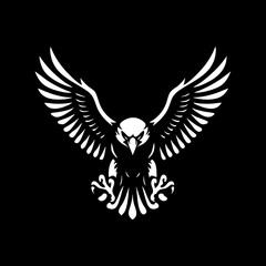 Eagle Logo with Wings Symbol Front View