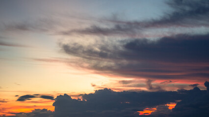 Dramatic Sky with Clouds at Sunset