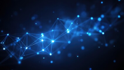 Fototapeta premium Abstract network of glowing blue lines and points on a dark background