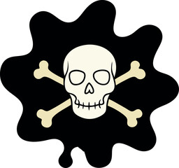 Minimalist Skull and Bones Line Drawing Vector Artwork