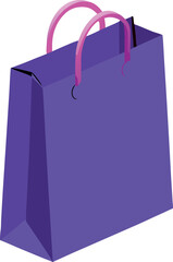 Modern Purple Shopping Bag Vector Mockup for Branding