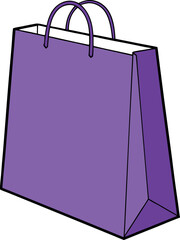 Modern Purple Shopping Bag Vector Mockup for Branding