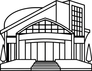 Modern Architecture Building Vector Art for Graphic Design