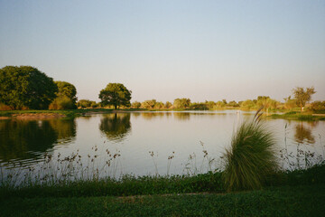 Lake in Dubai in the evening