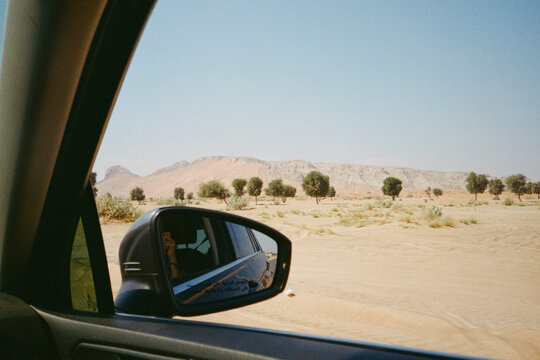 A car view of Fossil Rock in UAE