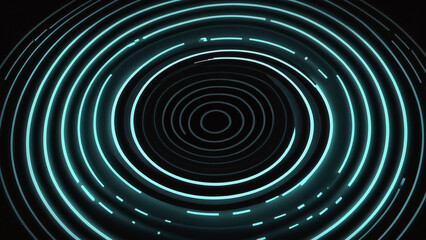 Abstract Glowing Circle Light Rings Futuristic Background Illustration
