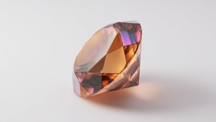 Amber diamond, faceted, gem