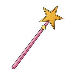 A magical pink and gold fairy wand with sparkling glitter, a star-shaped tip, and flowing ribbons—perfect for enchanting adventures and whimsical fairy tales.
