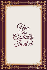 Elegant burgundy and gold invitation template