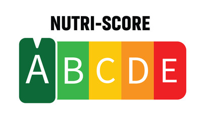 Fototapeta premium Nutri Score Sticker System - Vector Illustrations Isolated On White Background.
